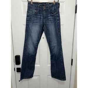 Helix Jeans Mens 34x32 Blue‎ Denim Pants Dark Wash Slim Boot Cut Western